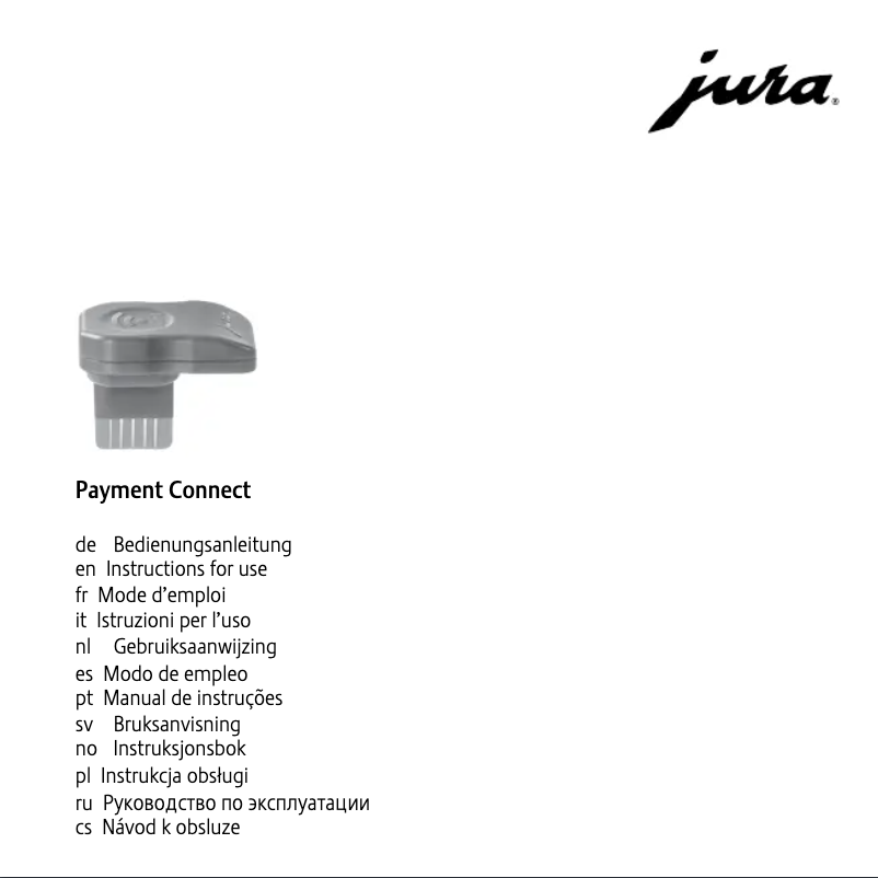 Page n°1 - Manuel utilisateur Jura Payment Connect