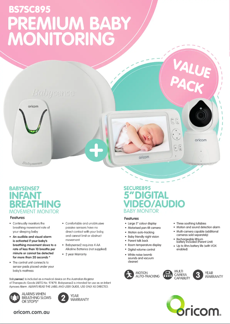 Image de la première page du manuel de l'appareil BabySense 7