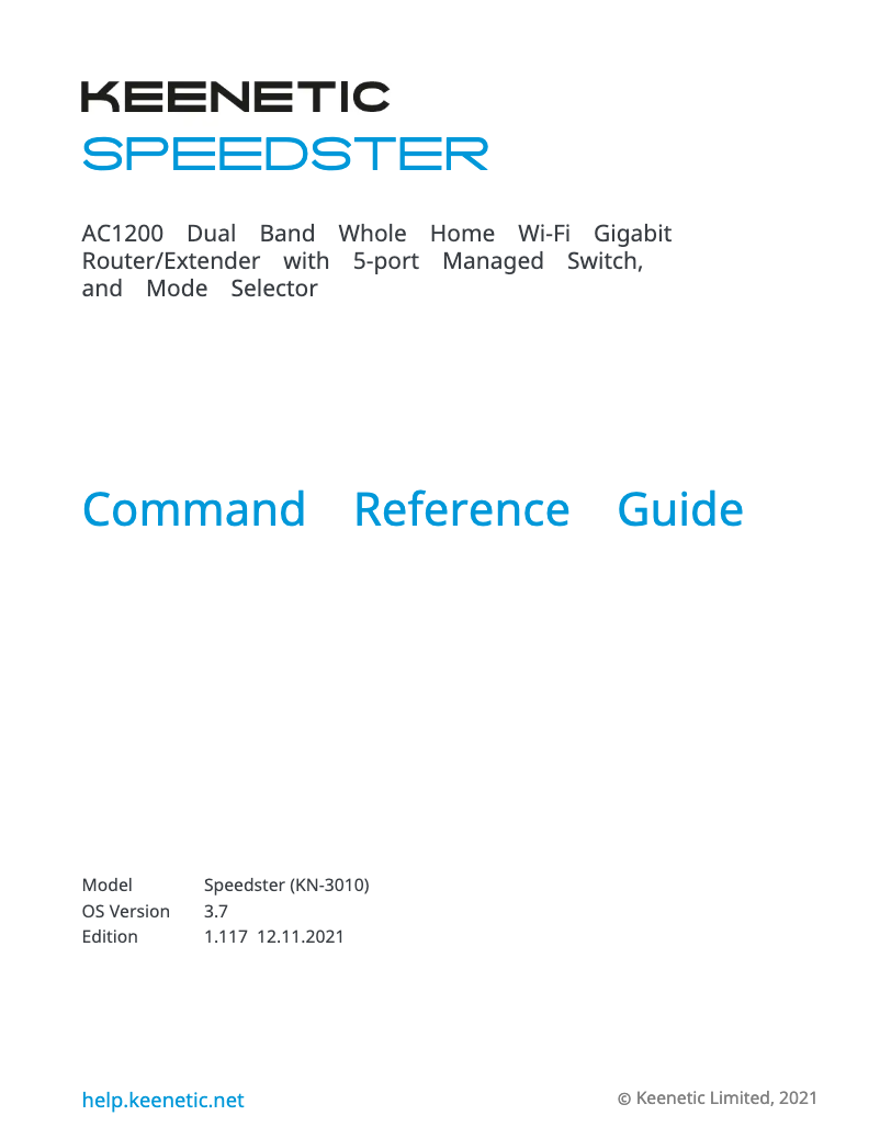 Image de la première page du manuel de l'appareil Speedster