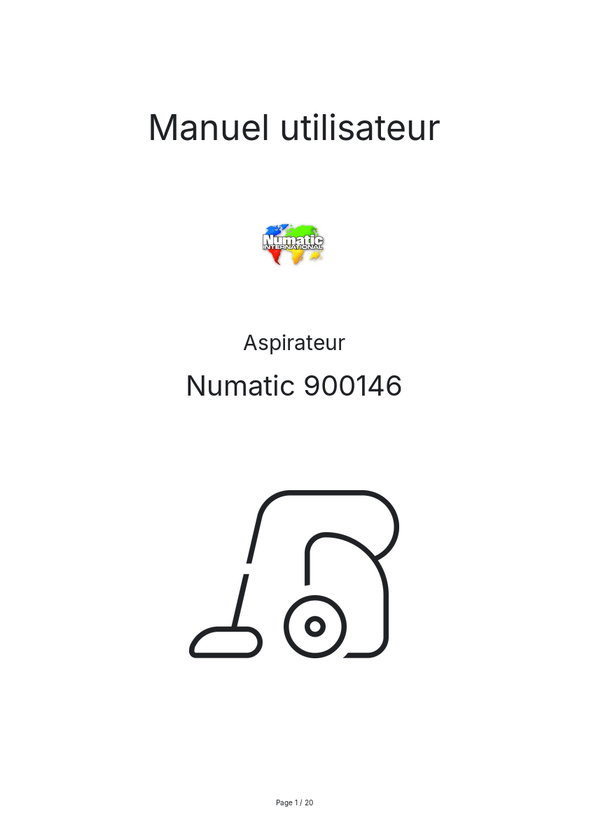 Image de la première page du manuel de l'appareil 900146