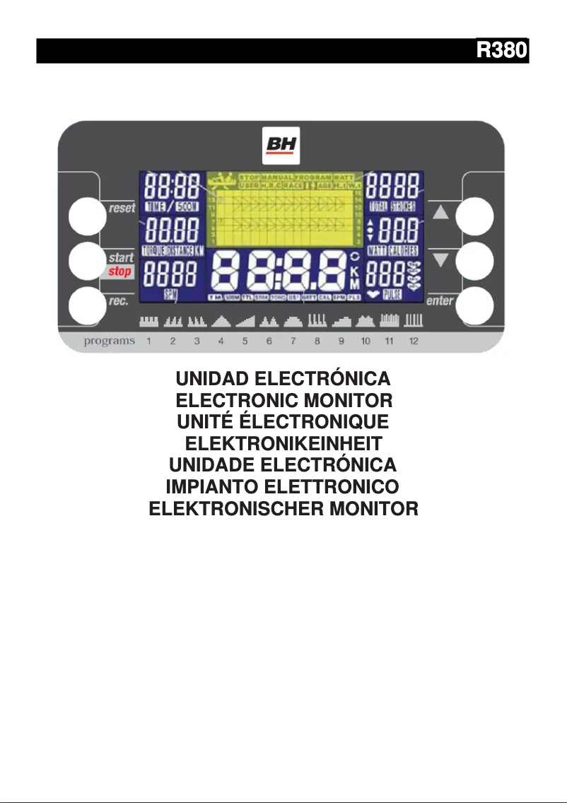 Page 1 de la notice Manuel utilisateur BH Fitness Sport Club R380