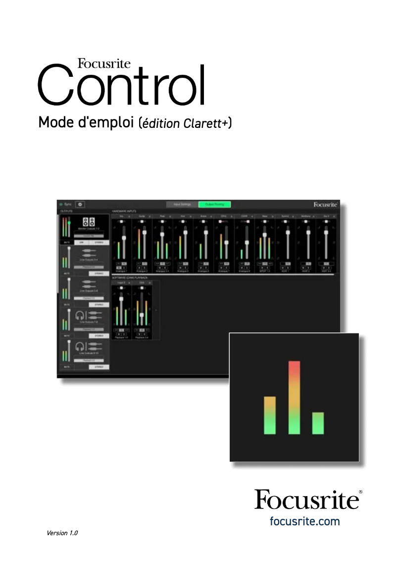 Image de la première page du manuel de l'appareil Clarett+ 8 Pre