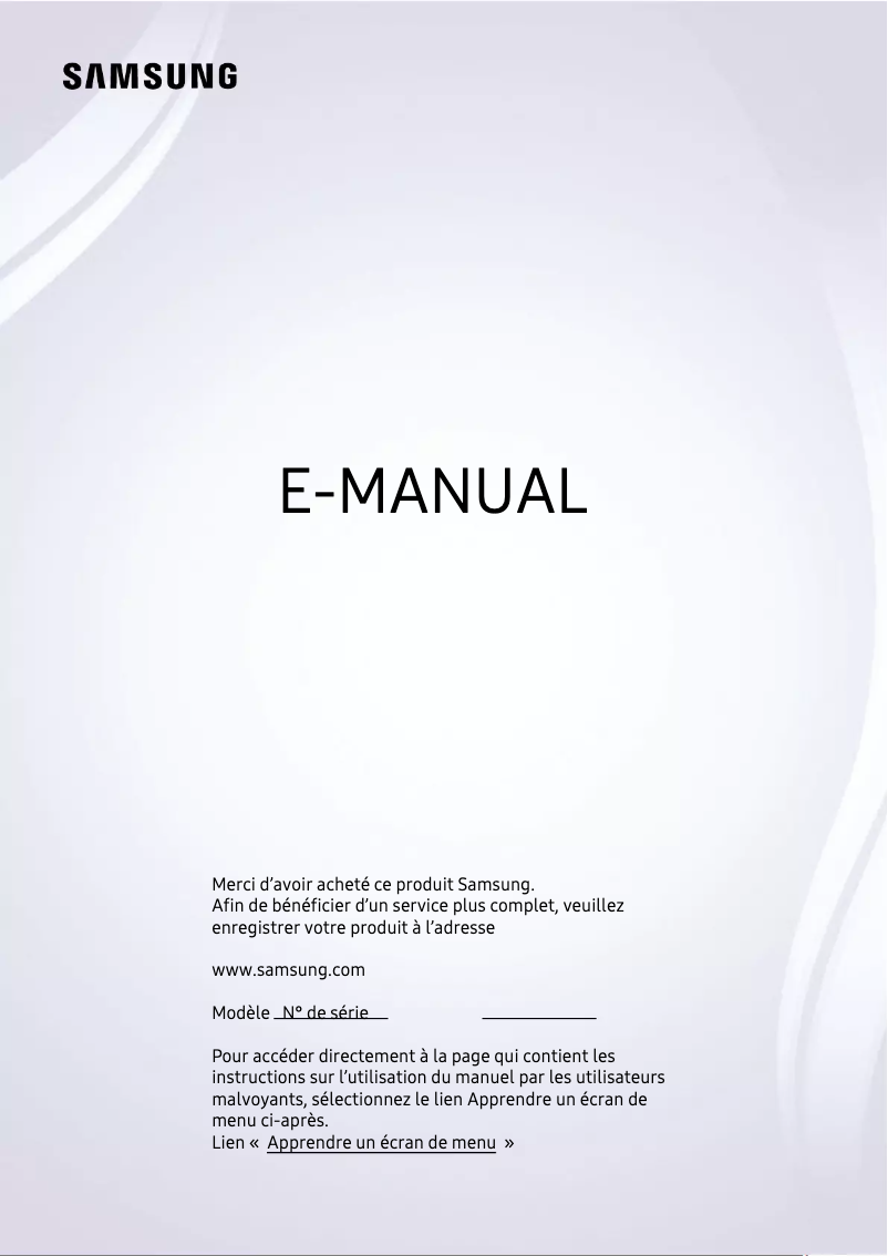 Page 1 de la notice Manuel utilisateur Samsung UE50CU8500U