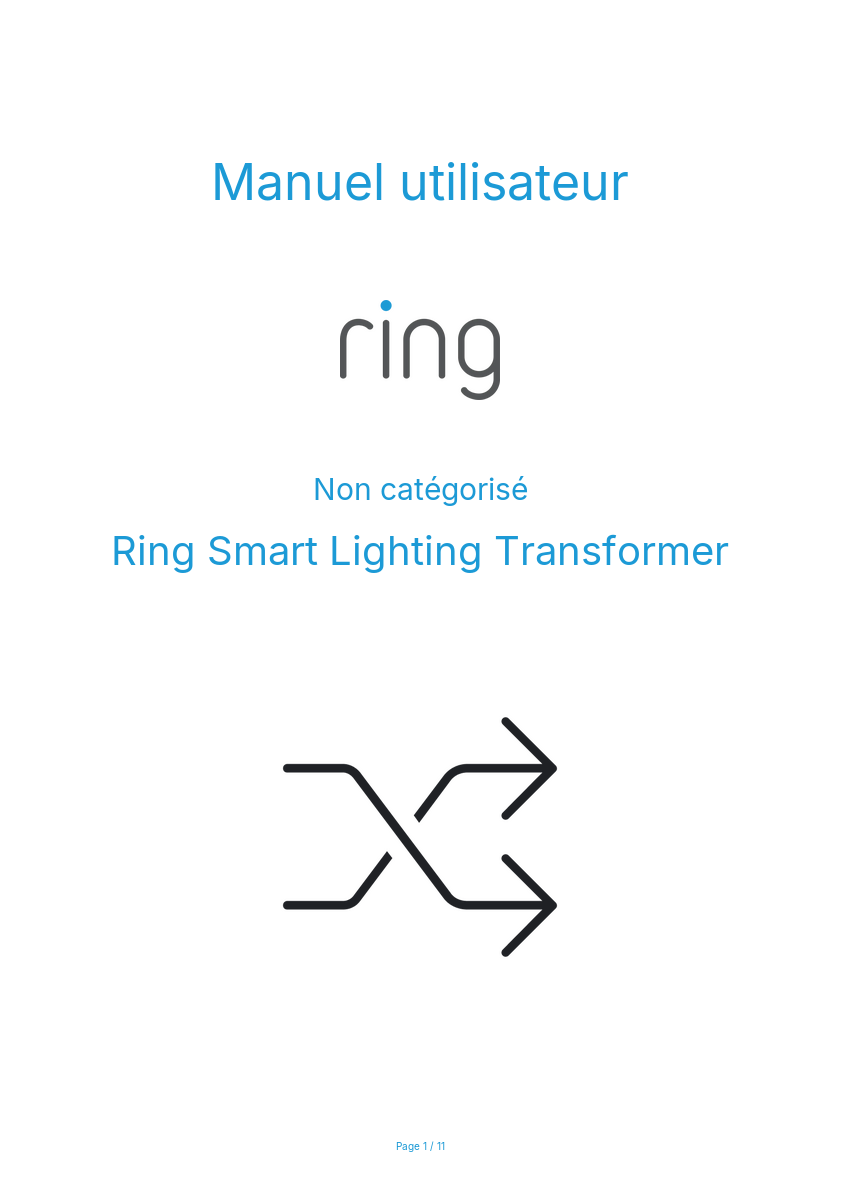 Image de la première page du manuel de l'appareil Smart Lighting Transformer