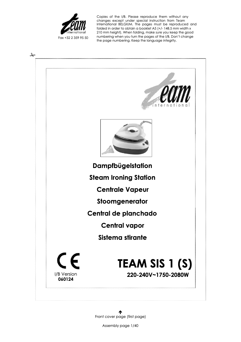 Imagen de la primera página del manual del dispositivo SIS 1