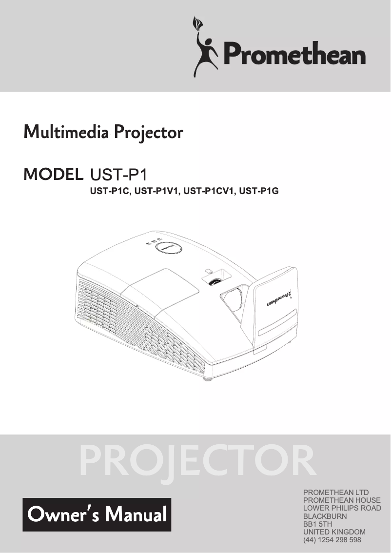 Page 1 de la notice Manuel utilisateur Promethean UST-P1
