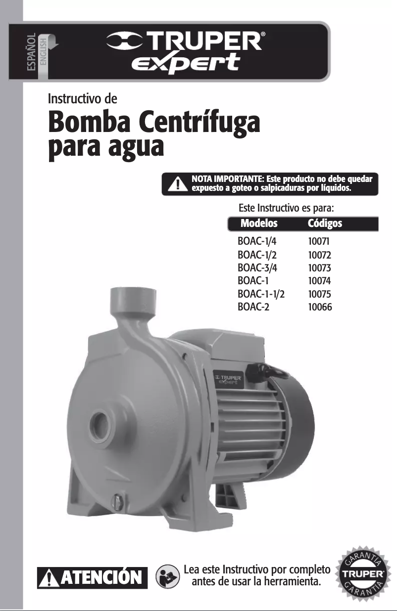 Page n°1 - Manuel utilisateur Truper BOAC-1