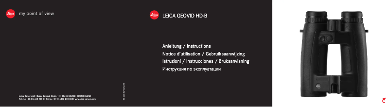 Image de la première page du manuel de l'appareil Geovid R 10x42