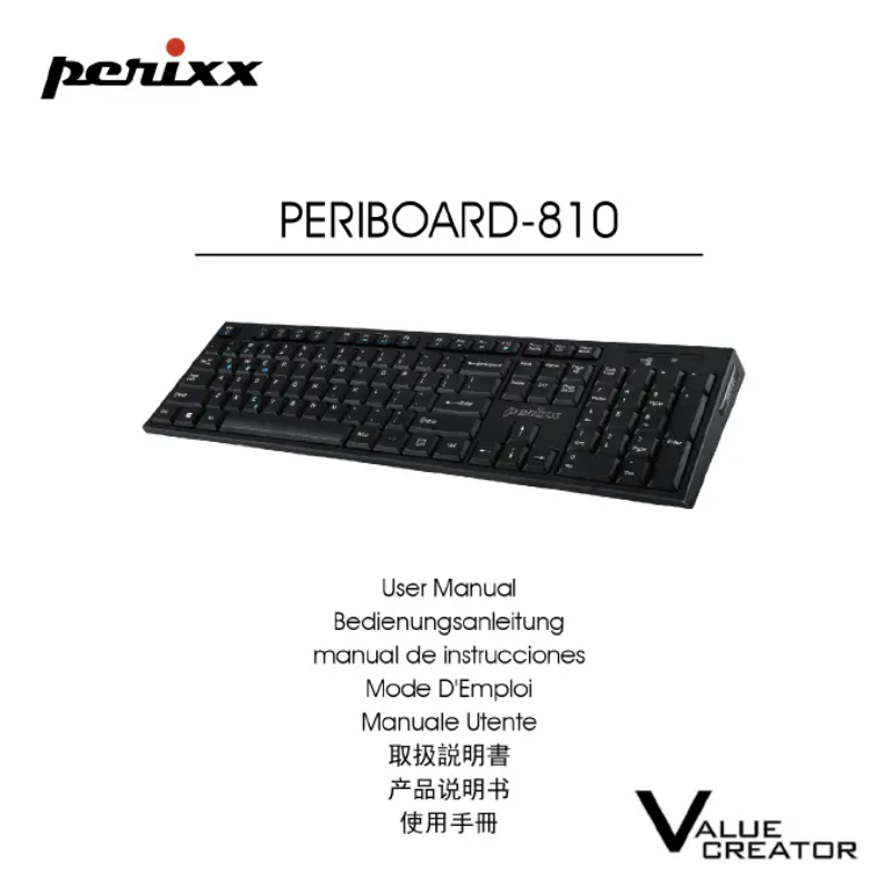 Page n°1 - Manuel utilisateur Perixx Periboard-810