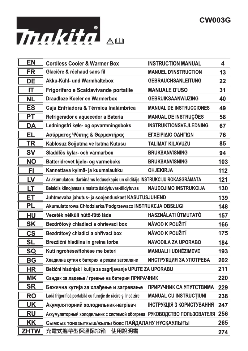 Page n°1 - Manuel utilisateur Makita CW003GZ