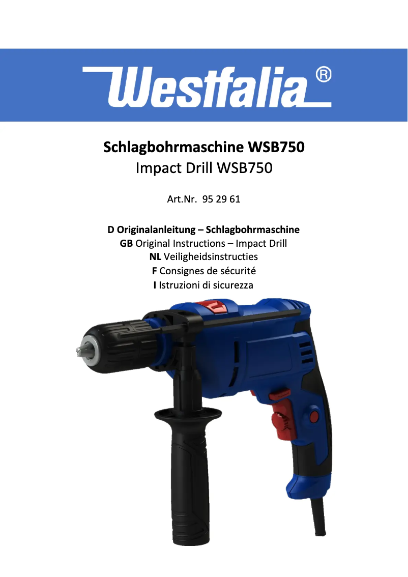 Image de la première page du manuel de l'appareil WSB750