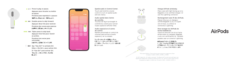 Image de la première page du manuel de l'appareil Airpods 3rd Gen