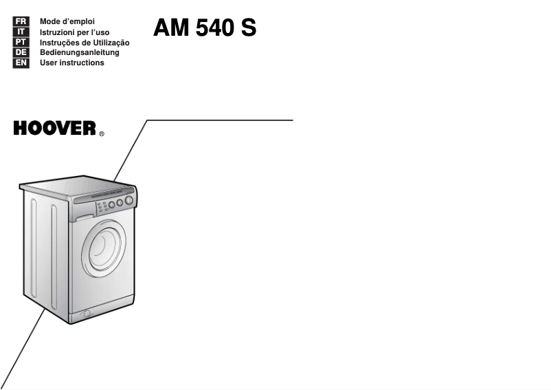 Page n°1 - Manuel utilisateur Hoover AM 540S 11