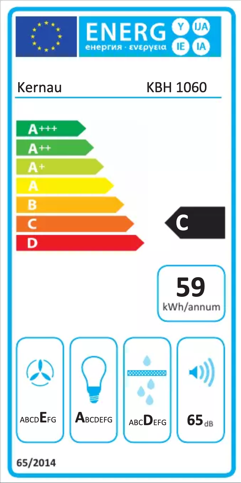 Page n°1 - Label énergétique Kernau KBH 0861 W