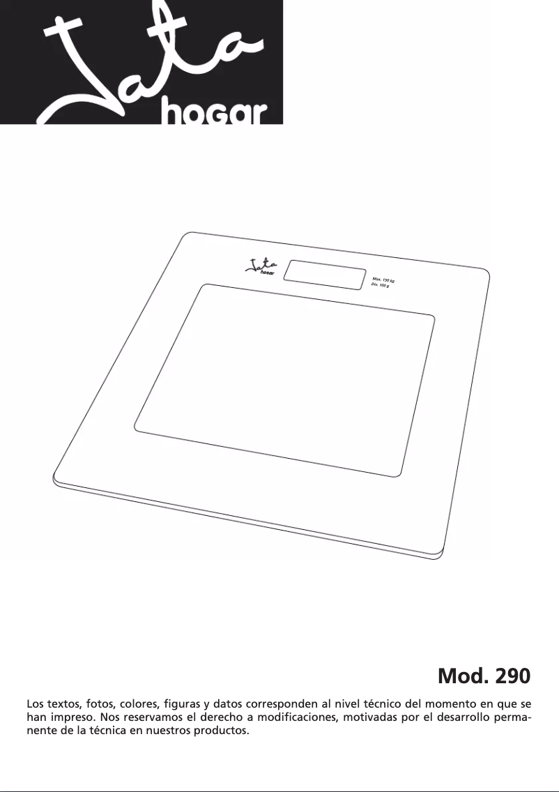 Image de la première page du manuel de l'appareil 290