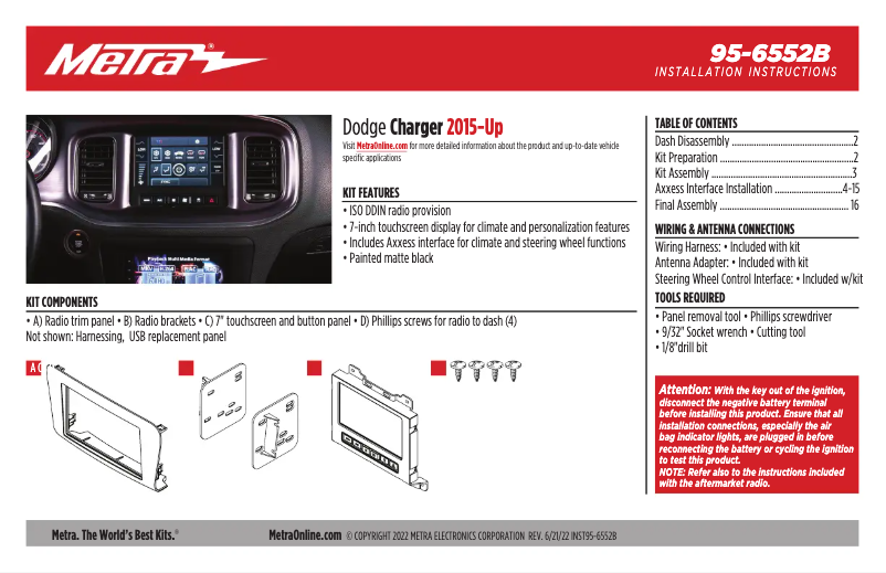 Image de la première page du manuel de l'appareil 95-6552B