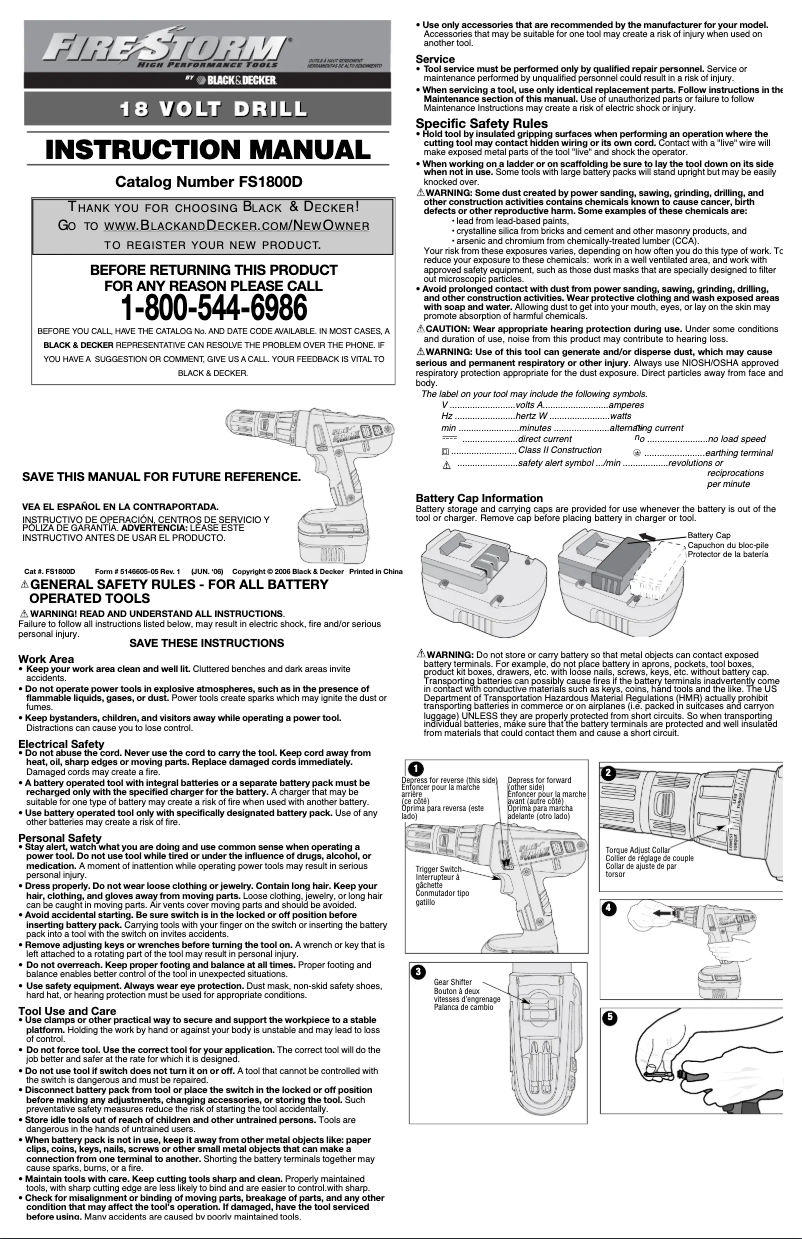 Page n°1 - Manuel utilisateur Black & Decker FS18D