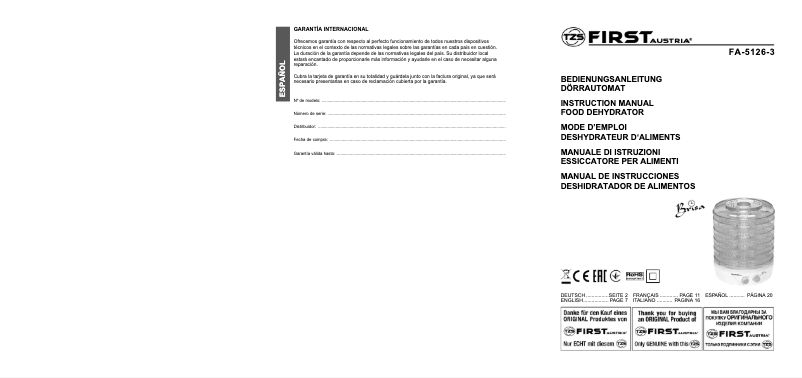 Page n°1 - Manuel utilisateur First Austria FA-5126-3