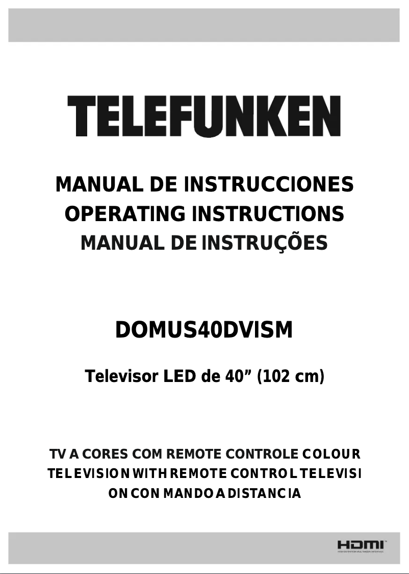 Page n°1 - Manuel utilisateur Telefunken DOMUS40DVISM