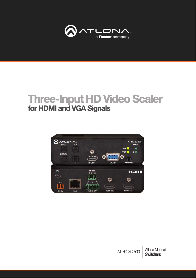 Page n°1 - Manuel utilisateur Atlona AT-HD-SC-500