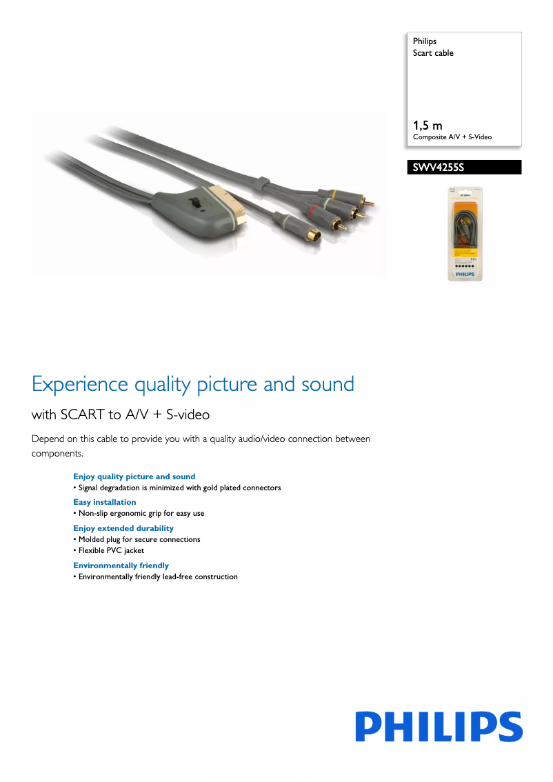 Page 1 de la notice Brochure Philips SWV4255S