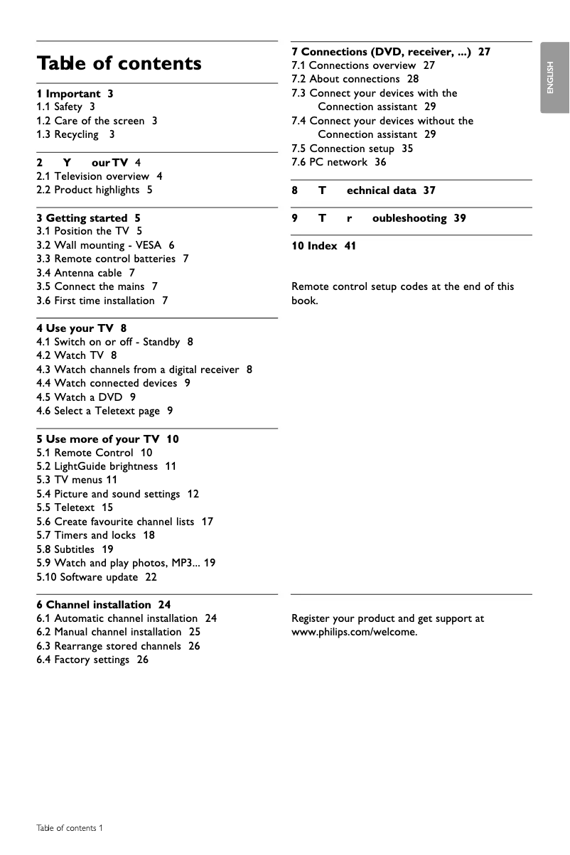 Image de la première page du manuel de l'appareil 47PFL9703