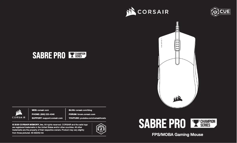 Page 1 de la notice Manuel utilisateur Corsair Sabre PRO