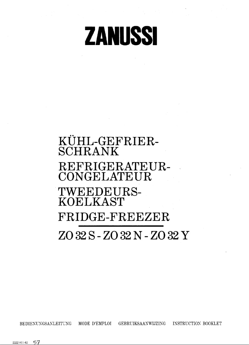 Image de la première page du manuel de l'appareil ZO 32 s