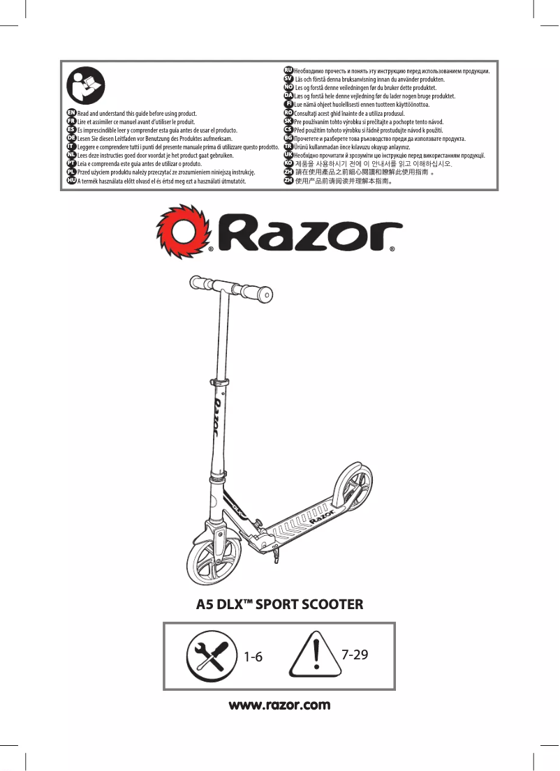 Page 1 de la notice Manuel utilisateur Razor A5