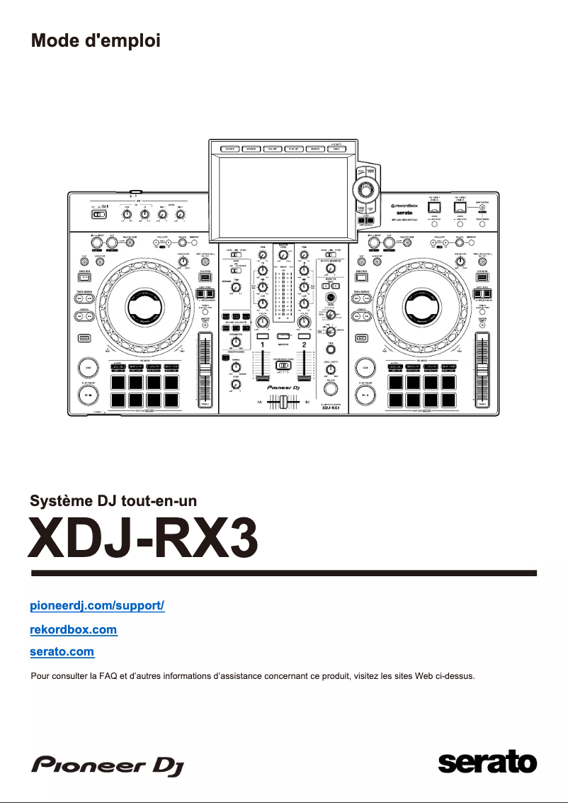 Imagen de la primera página del manual del dispositivo XDJ-RX3