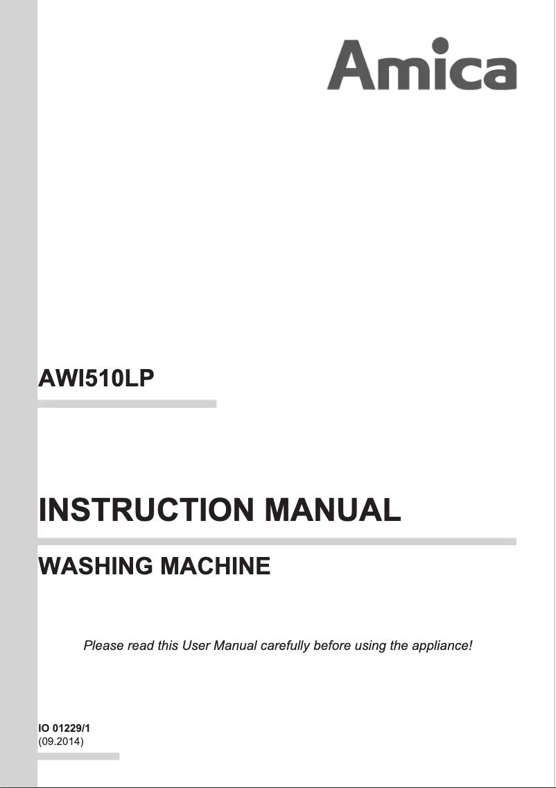 Page 1 de la notice Manuel utilisateur Amica AWI510LP