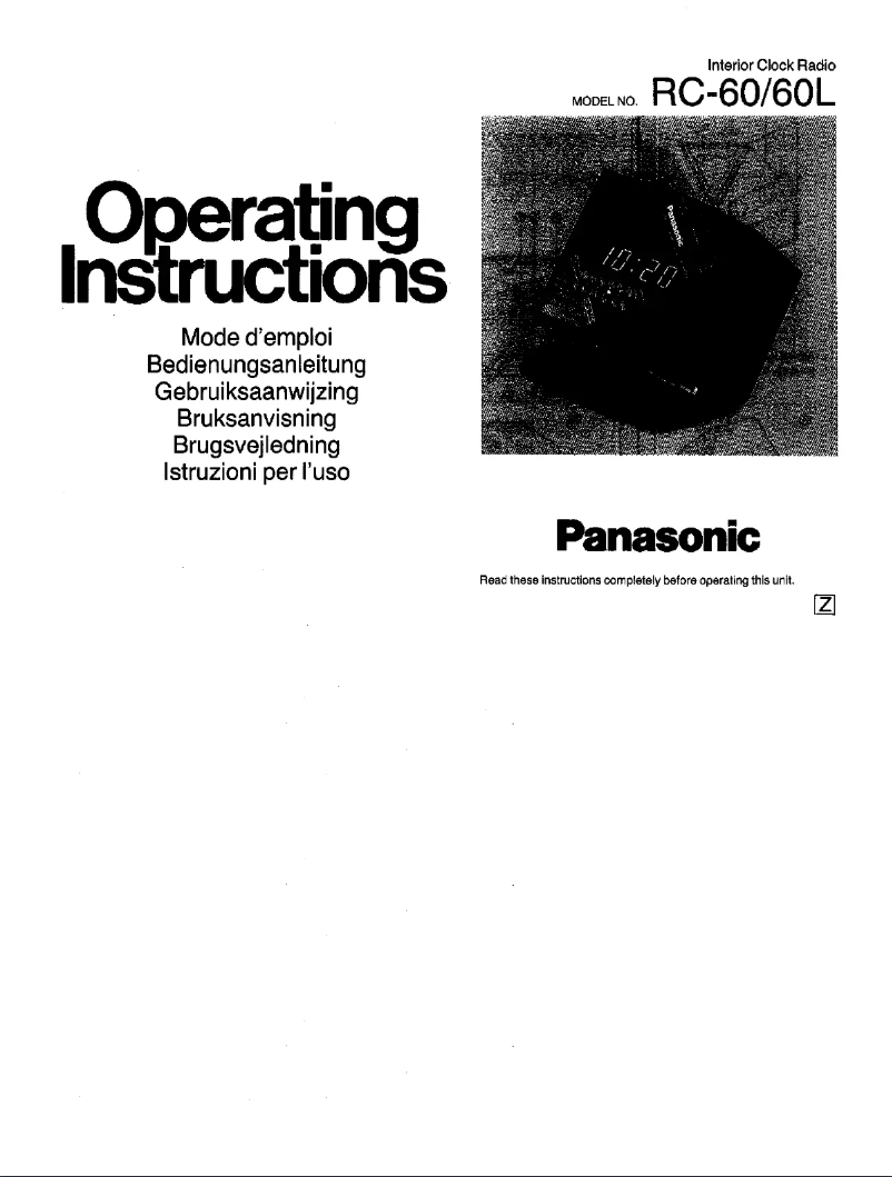 Page n°1 - Manuel utilisateur Panasonic RC-60