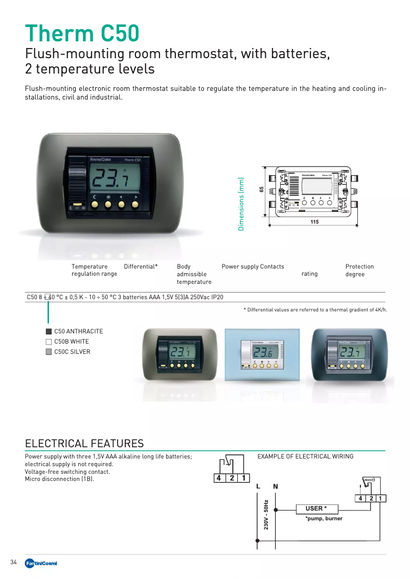 Page 1 de la notice Manuel utilisateur Fantini Cosmi C50