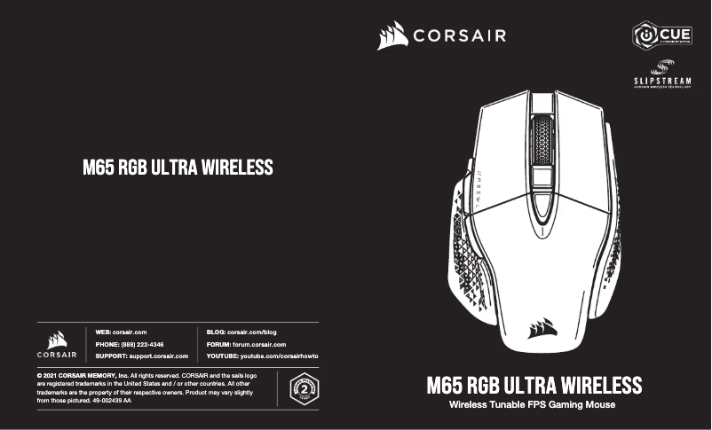 Page n°1 - Manuel utilisateur Corsair M65 RGB Ultra Wireless