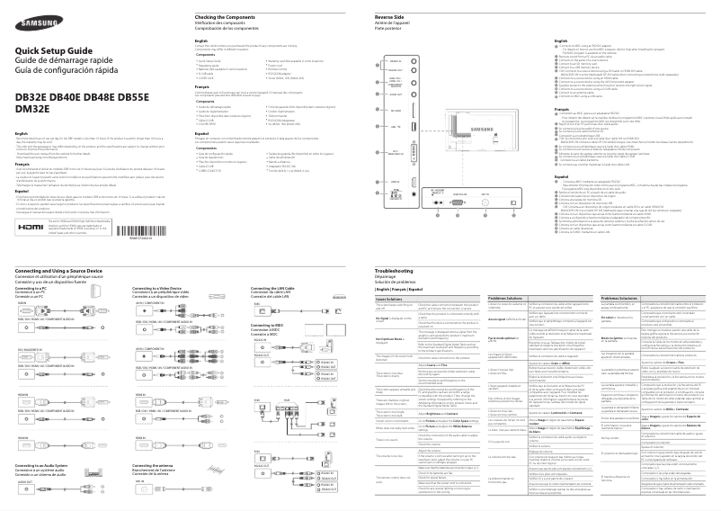 Page 1 de la notice Guide d'installation Samsung DB48E