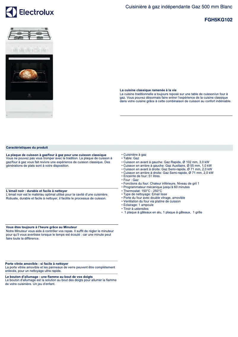Image de la première page du manuel de l'appareil FGH5KG102