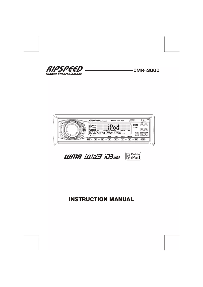 Page n°1 - Manuel utilisateur Ripspeed CMR-i3000