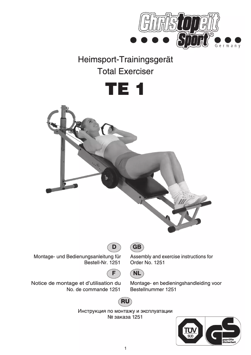 Page 1 de la notice Manuel utilisateur Christopeit TE 1