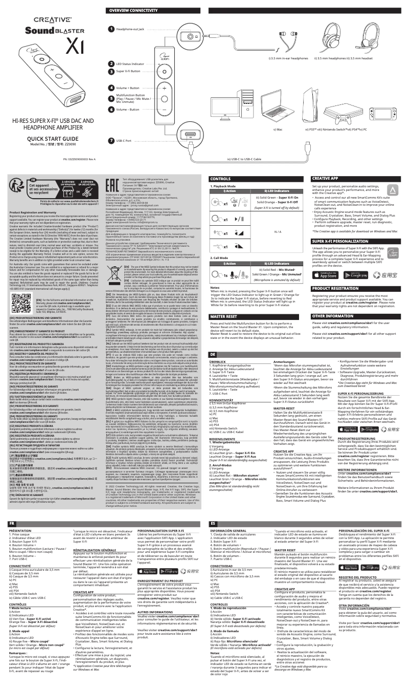 Page 1 de la notice Manuel utilisateur Creative Sound Blaster X1