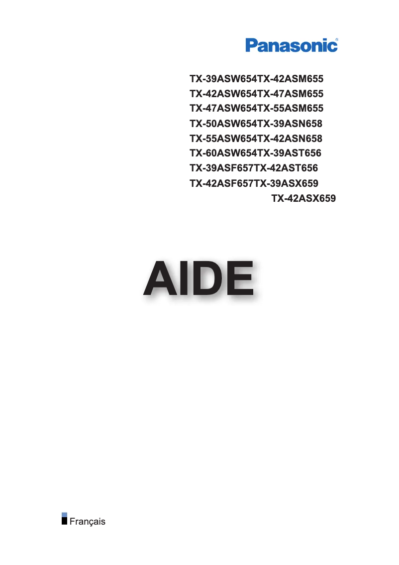 Page 1 de la notice Manuel utilisateur Panasonic TX-47ASW654