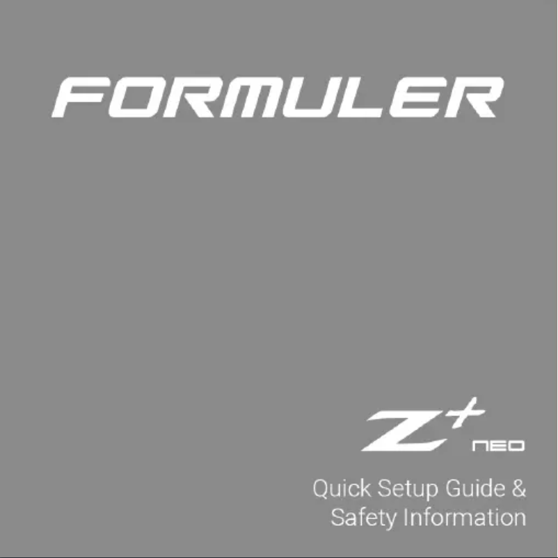 Page 1 de la notice Manuel utilisateur Formuler Z+ Neo