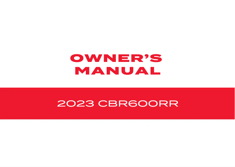 Página 1 del manual Manual de usuario Honda CBR600RR (2023)