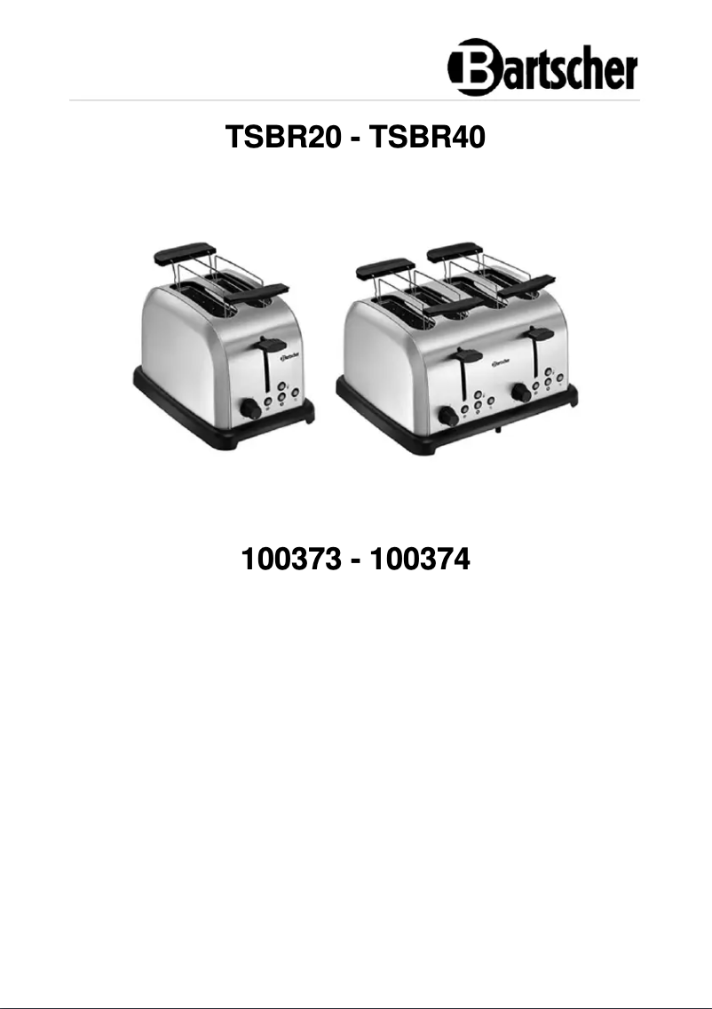 Page n°1 - Manuel utilisateur Bartscher TBRB40