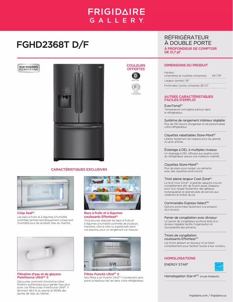 Image de la première page du manuel de l'appareil FGHD2368TF