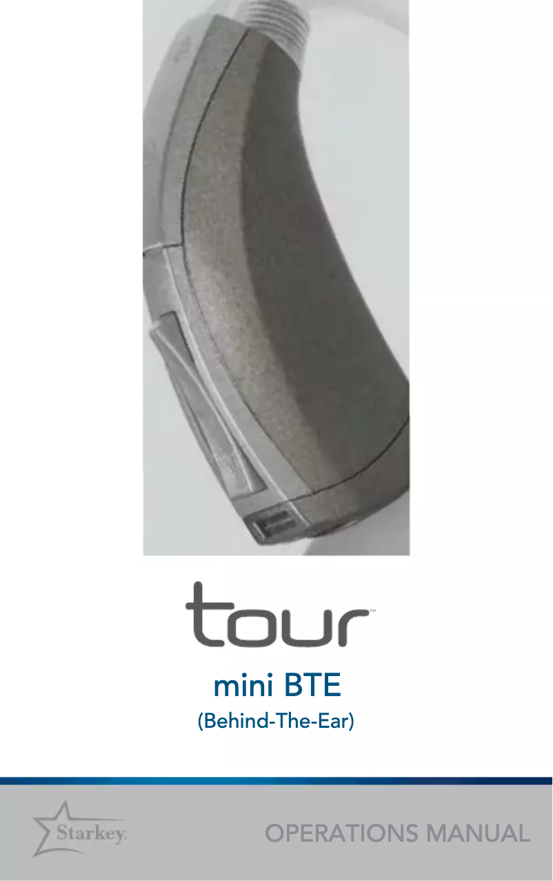 Page 1 de la notice Manuel utilisateur Starkey Tour mini BTE