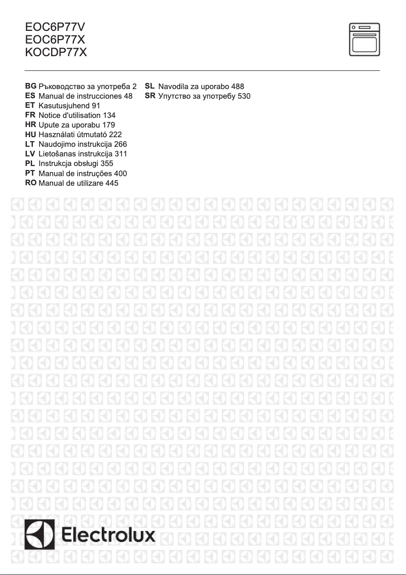Page 1 de la notice Manuel utilisateur Electrolux KOCDP77X