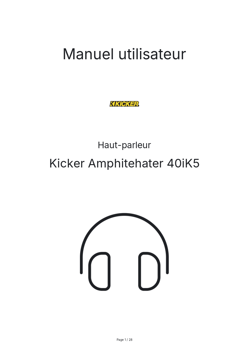 Page n°1 - Manuel utilisateur Kicker Amphitehater 40iK5