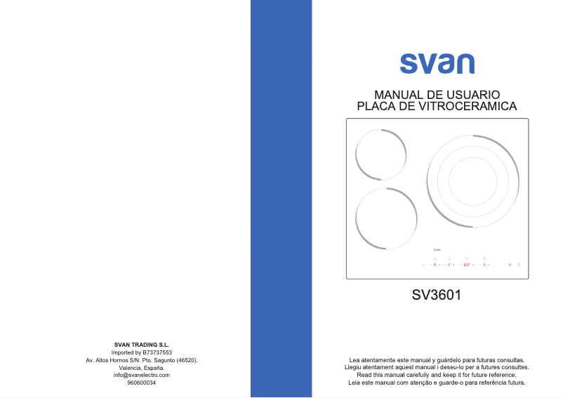 Page 1 de la notice Manuel utilisateur SVAN SV3601