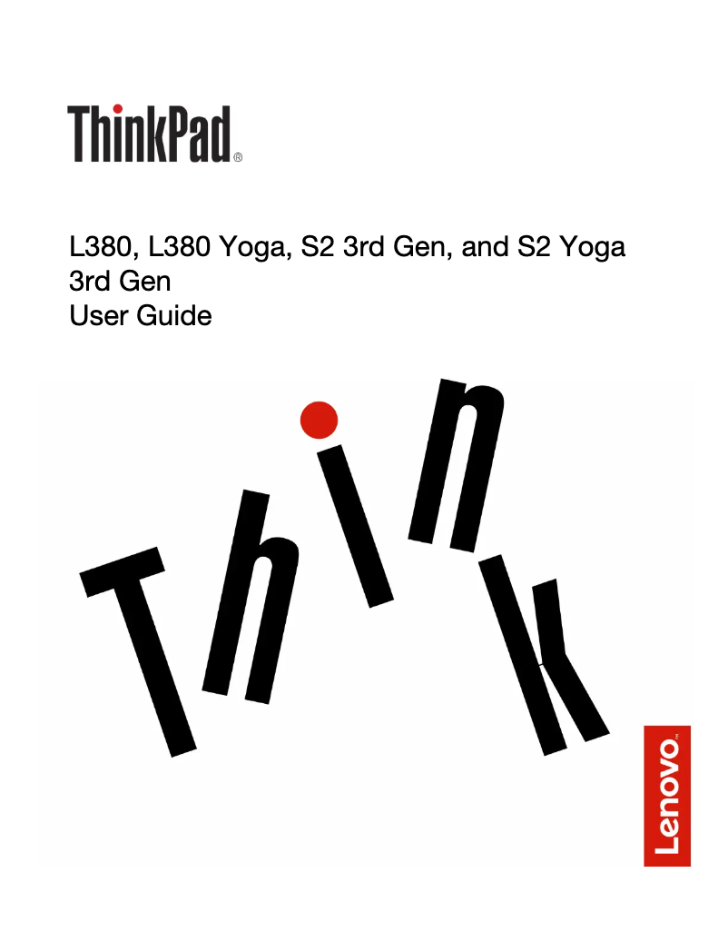 Page n°1 - Manuel utilisateur Lenovo ThinkPad S2 Yoga