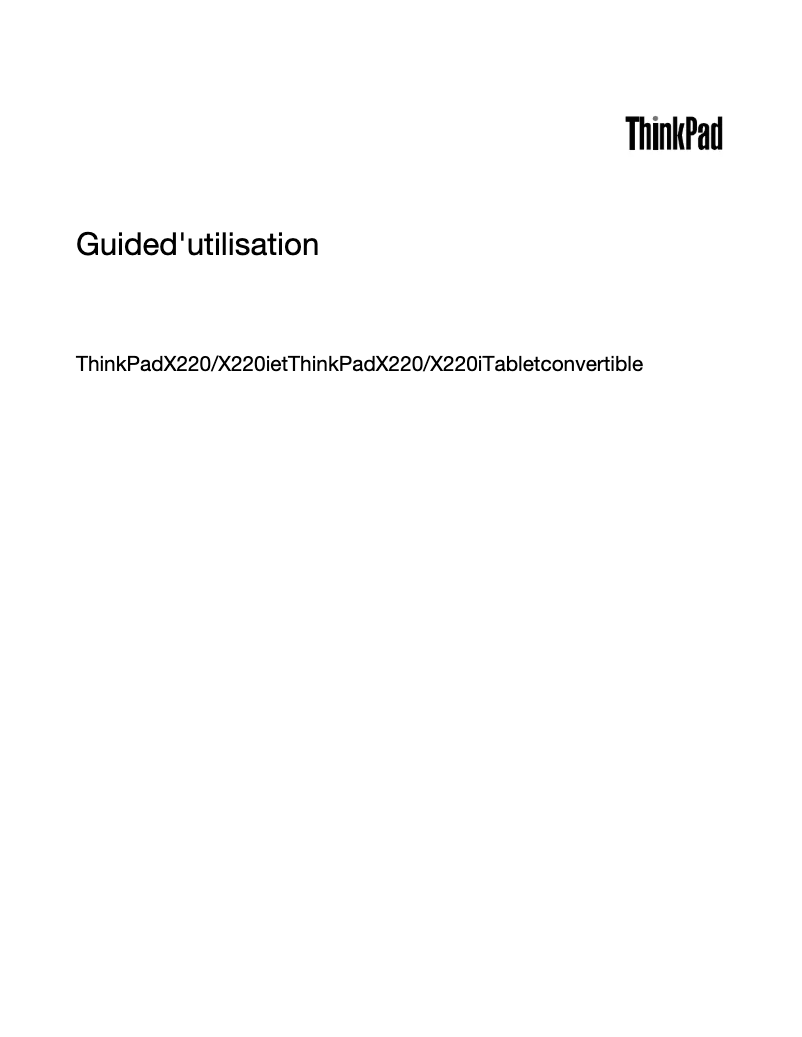 Imagen de la primera página del manual del dispositivo ThinkPad X220